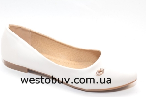 Белые женские балетки T7