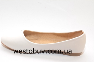 Белые женские балетки T7