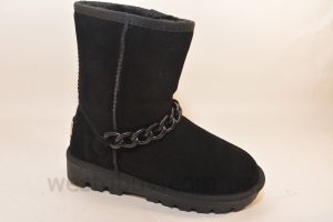 Женские зимние угги с черненной цепочкой A365-1