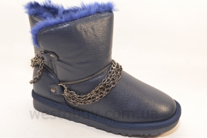 Женские зимние угги с синей опушкой S-4