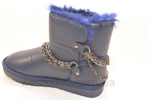Женские зимние угги с синей опушкой S-4