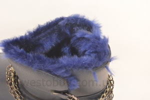 Женские зимние угги с синей опушкой S-4