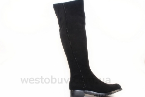 Замшевые женские сапоги осенние со стразами AE01