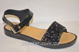 Женские блестящие босоножки на танкетке HO97