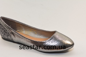 Балетки серебристые для женщин  20-291