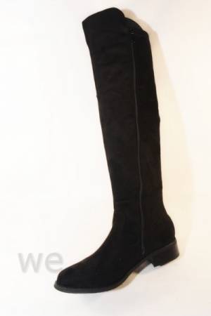 Женские сапоги осенние черный замш VK20