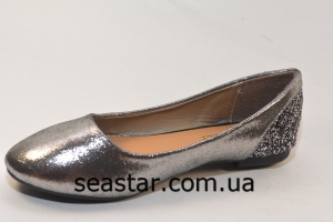 Балетки серебристые для женщин  20-291
