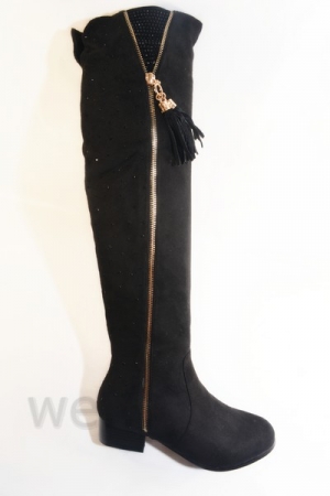 Зимние женские сапоги с золотистая молнией VL806-1