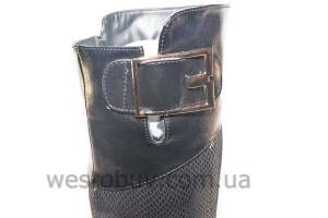 Зимние комбинированные женские сапоги k095-1A