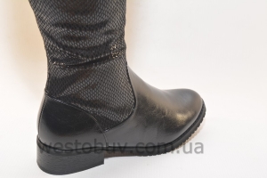 Зимние комбинированные женские сапоги k095-1A