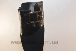 Зимние комбинированные женские сапоги k095-2A