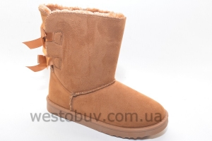 Женские зимние угги с бантиками 1032a