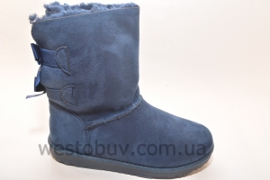 Зимние женские угги синего цвета R102
