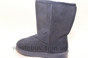 Зимние женские угги апликация из синих стразиков 501b