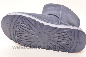 Зимние женские угги апликация из синих стразиков 501b