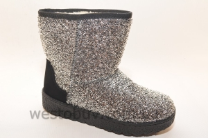 Зимние женские угги серебристый перелив DX-12