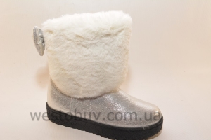 Зимние женские угги белый натаральный мех XD-09c