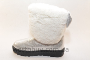 Зимние женские угги белый натаральный мех XD-09c