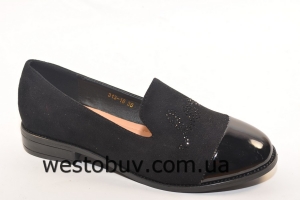 Женские туфли черные стразы 313-16
