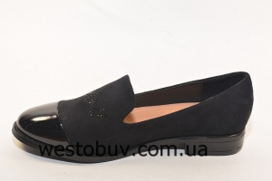 Женские туфли черные стразы 313-16