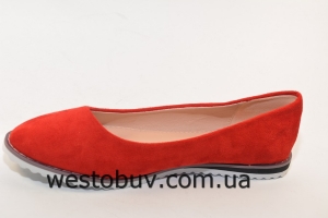Ярко красные балетки 218-8C