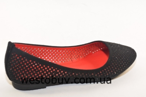 Балетки женские черная сетка 530-18