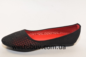 Балетки женские черная сетка 530-18