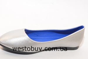 Серебристые женские балетки 3A-5