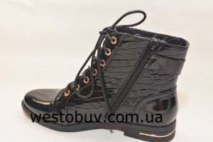 Лаковые ботинки золотистая пряжка1198-2c