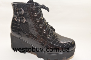 Ботинки  женские эко-лак L&L K60013