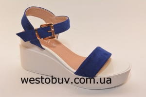 Женские босоножки синие 010-6