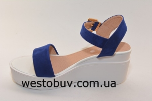 Женские босоножки синие 010-6
