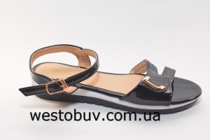 Босоножки из череной экко-кожи для женщин H667-1