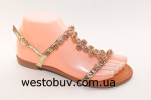 Женские босоножки золотистые H13-2