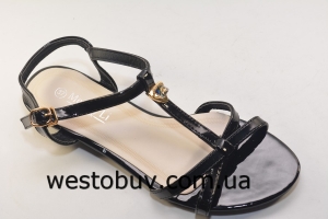 Женские черные босоножки 216-12