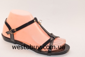 Женские черные босоножки 216-12