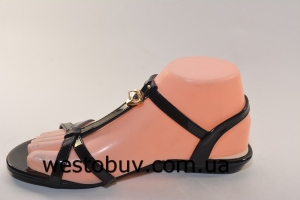 Женские черные босоножки 216-12