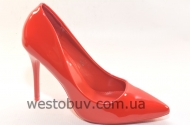Туфли женские красная экко-кожа ZJ-08