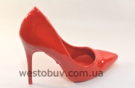 Туфли женские красная экко-кожа ZJ-08