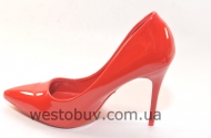 Туфли женские красная экко-кожа ZJ-08