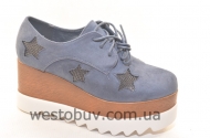 Туфлина для женщин серебристые звездочки GG-35a