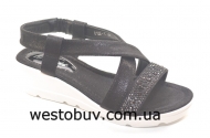 Босоножки женские  стразы черные 8162-1