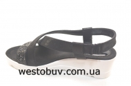 Босоножки женские  стразы черные 8162-1