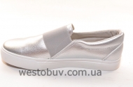 Серебристые мокасины для женщин  NB72P