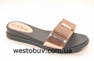 Золотистые шлепанцы женские XQ55002a