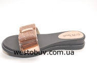 Золотистые шлепанцы женские XQ55002a