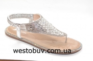 Босоножки женские серебристые стразы 8157-2