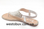 Босоножки женские серебристые стразы 8157-2