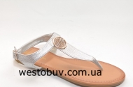 Женские босоножки серебристого цвета WSA13b
