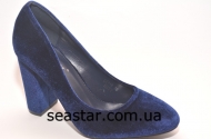 Туфли для женщин из синего экко-замша  Leo18a